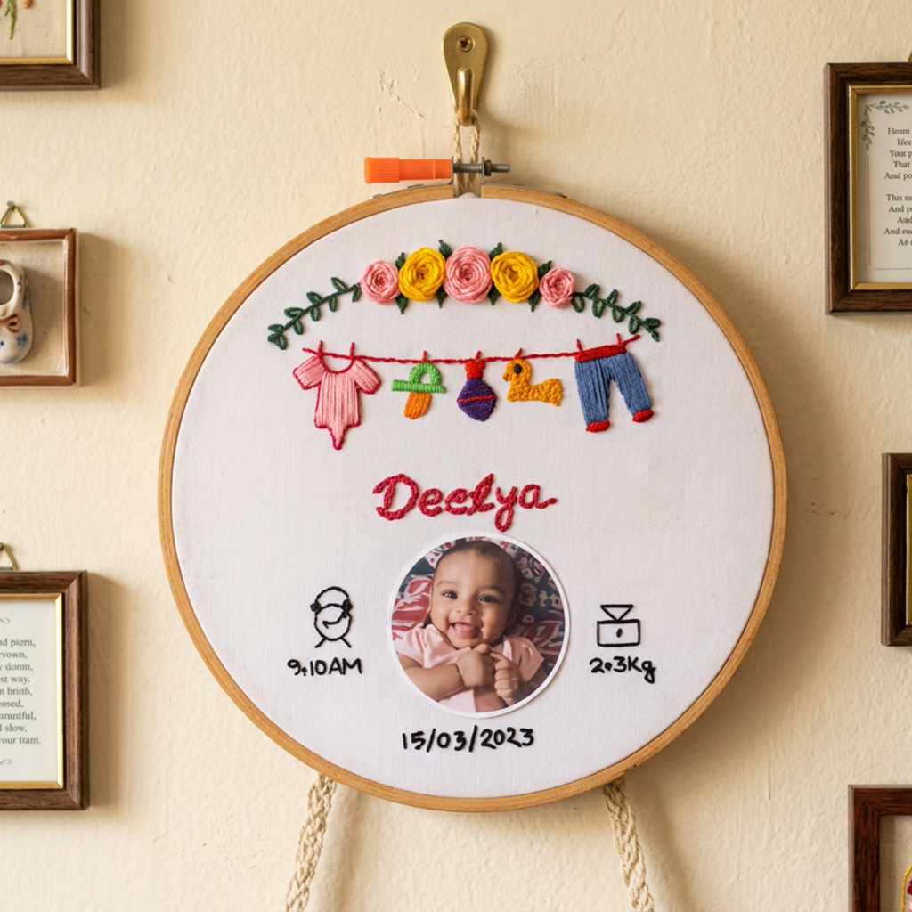 Tiny moments Floral Photo Frame Hoop (Customization Available)