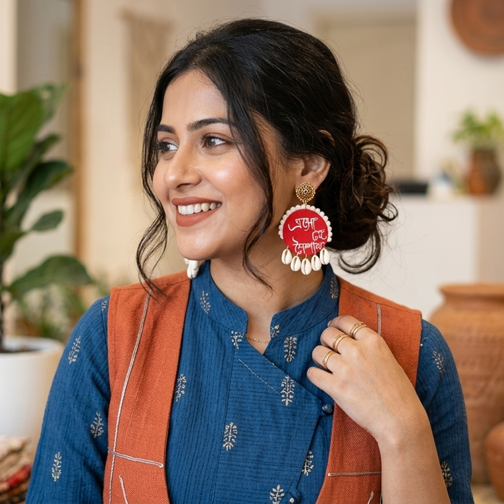 Folk Rhythms Fabric Earrings