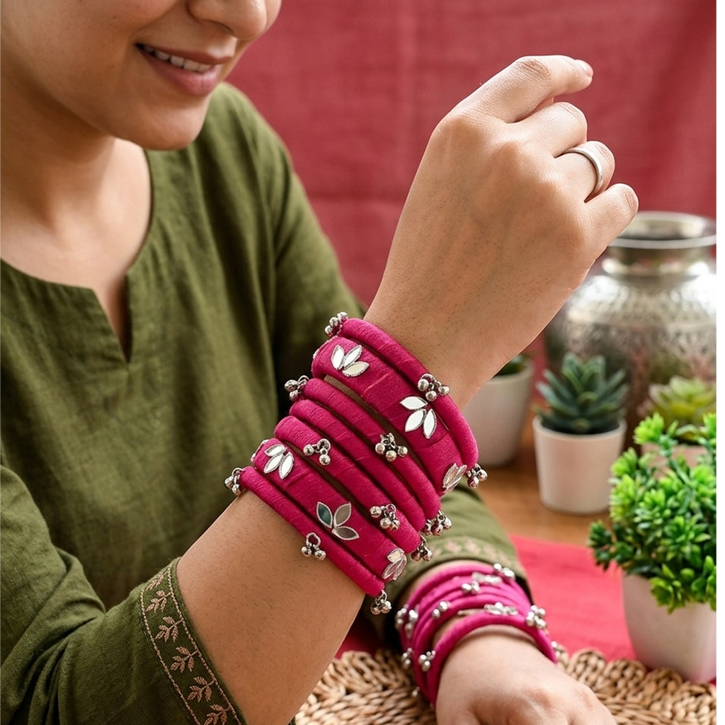 Mirror Work Bangles (7piece)